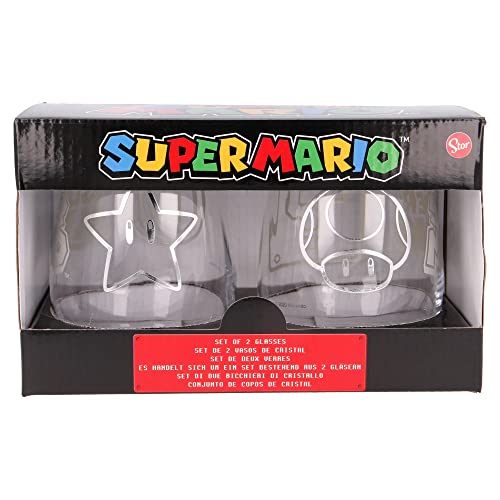 Stor Satz Gläser Super Mario 510Ml, Kunststoff, Einfarbig, 2 Stück (1er Pack), 2 von Stor