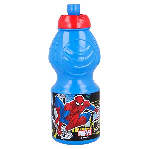Stor Spiderman Trinkflasche aus Kunststoff, mit auslaufsicherem Verschluss, 400 ml von Stor