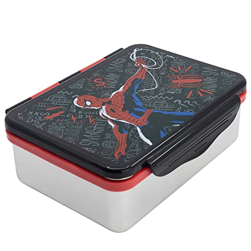 Stor WASSERDICHTE BROTDOSE AUS EDELSTAHL | ACERO INOXIDABLE XXX ML SPIDERMAN BLACK BOARD von Stor