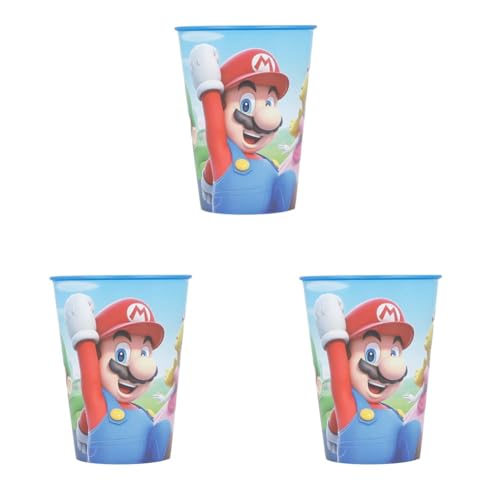 WIEDERVERWENDBARER KINDERBECHER AUS BPA-FREIEM KUNSTSTOFF 260 ML | SUPER MARIO (Packung mit 3) von Stor