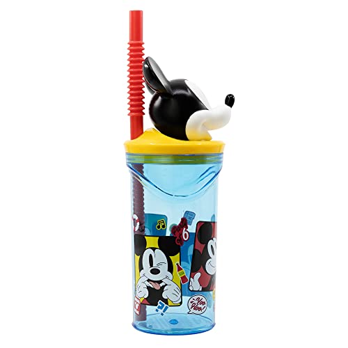 WIEDERVERWENDBARER KINDERBECHER AUS BPA-FREIEM KUNSTSTOFF 430 ML MIT 3D-FIGUR AUF DEM DECKEL | MICKEY MOUSE FUN-TASTIC von Stor