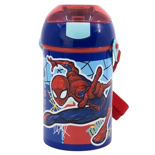 Wiederverwendbare Flasche Robot Pop Up mit Strohhalm, Corsa Y CIERRE DE 450 ml | Spiderman Mob Rollen Wiederverwendbare Flasche Robot Pop Up mit Strohhalm, Corsa Y CIERRE DE 450 ml | Spiderman Mob Rollen von Stor