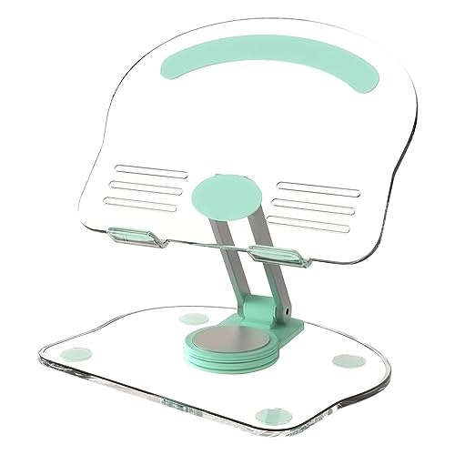 Storaffy Acryl-Tablet-Ständer,Acryl Klarer Tablet-Ständer Buchhalter - Rutschfester, tragbarer, Verstellbarer Telefonständer zum Fotografieren, Videoanrufen, Live-Streaming und Fernsehen von Storaffy