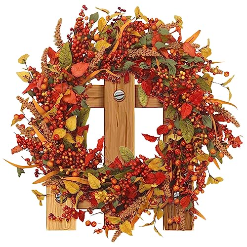 Türkranz Herbst | 35 cm Beeren Herbstkränze für Haustür | Künstlicher Verandas Herbst Deko Kranz für Außenbereich | Hängender Herbst Türkranz, Halloween Thanksgiving Dekoration für Zuhause von Storaffy