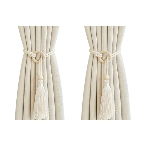 2pcs Vorhangabendbacks Mit Quasten Baumwollseilhalter Vorhang Krawatten Für Schlafzimmer Wohnzimmer Brauchen Keine Installation Wohnzimmerhalter von Storage Bag