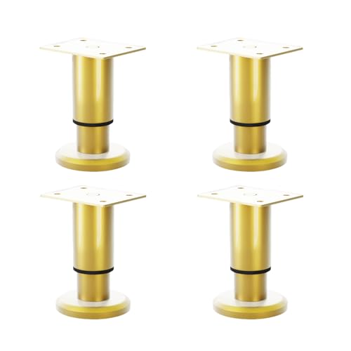 4pcs Goldfarbene Verstellbare Möbelbeine Einfach Zu Installieren Flexible Höhenstützen Stahlregal Für Verschiedene Einrichtungssofa Beinstrecker von Storage Bag