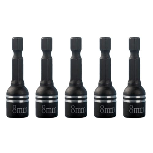 5pcs Hexagonal Magnetischer Sockelschlüssel Sockel Elektrische Bohrwerkzeuge Magnetischer Nuss Treiber Aufprallverlängerung Und Adapter Nuss Treiber Für Den Aufprallbohrer Eingestellt von Storage Bag