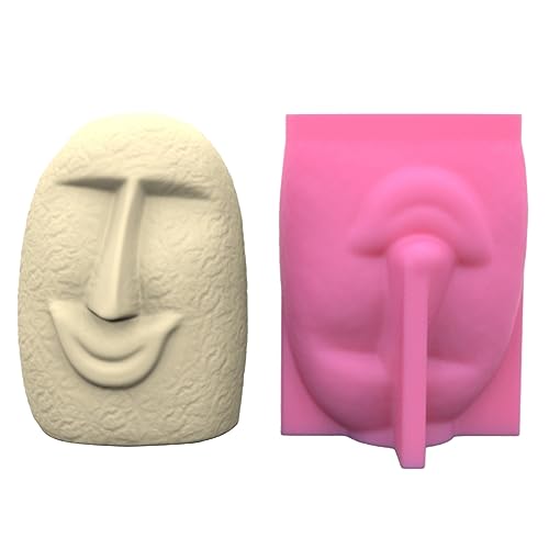 Blumentopf Harzform Häuser Handgefertigte Silikonform Für Gesichtsgeformte Dekorative Harz Pflanzer Handwerk Machen Werkzeug Menschliche Gesicht Vase Formen von Storage Bag