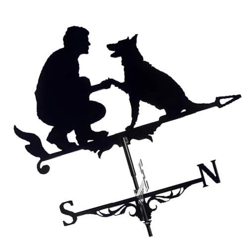 Storage Bag Elegantes Eisenwetter Schaufel Mit Mann & Hund Designs Für Schuppen Dachhaus Garage Outdoor Scheune Kuppelwinde Richtung Ornament Metallwetter Schaufel von Storage Bag