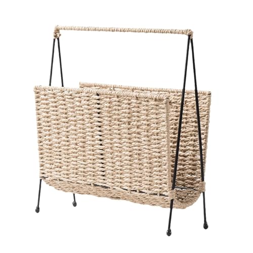 Handgewebter Magazinhalter Stehende Korbbuch Lagerhalter Zeitungslager Rack Für Wohnzimmer Kindergarten Office Magazine Rack von Storage Bag