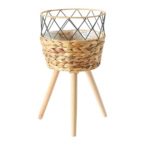 Handgewebtes Pflanzenkorb Holzregal Innenpflanze Ständer Garten Blumenpots Lagerbehälter Für Pflanzliche Dekore Korb von Storage Bag