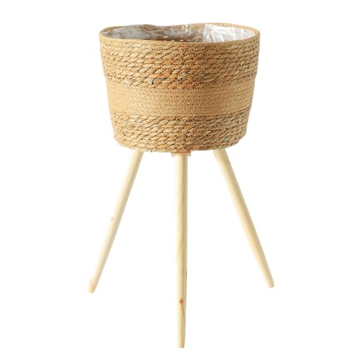Handgewebtes Pflanzenkorb Holzregal Innenpflanze Ständer Garten Blumenpots Lagerbehälter Für Pflanzliche Dekore Korb von Storage Bag