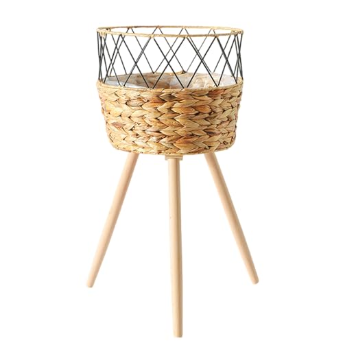 Handgewebtes Pflanzenkorb Holzregal Innenpflanze Ständer Garten Blumenpots Lagerbehälter Für Pflanzliche Dekore Korb von Storage Bag