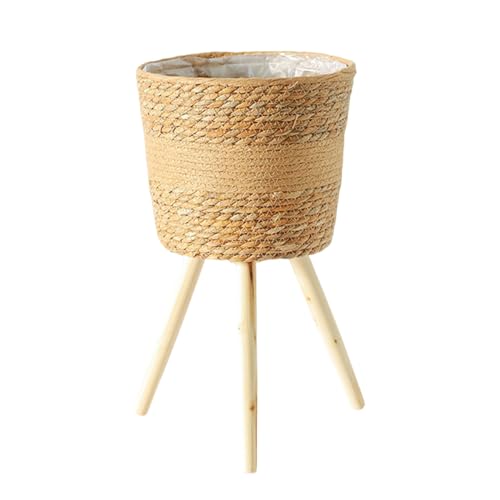 Handgewebtes Pflanzenkorb Holzregal Innenpflanze Ständer Garten Blumenpots Lagerbehälter Für Pflanzliche Dekore Korb von Storage Bag