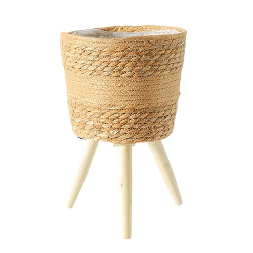 Handgewebtes Pflanzenkorb Holzregal Innenpflanze Ständer Garten Blumenpots Lagerbehälter Für Pflanzliche Dekore Korb von Storage Bag