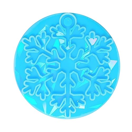Holographische Schneeflocken Silikonform Schöne Regenbogeneffekte Schlüsselbund Haftform Weihnachtsschmuck SNOWFLAKE Keychain Pendent Einzigartige Urlaubsdekorationen Holographische Effekt von Storage Bag