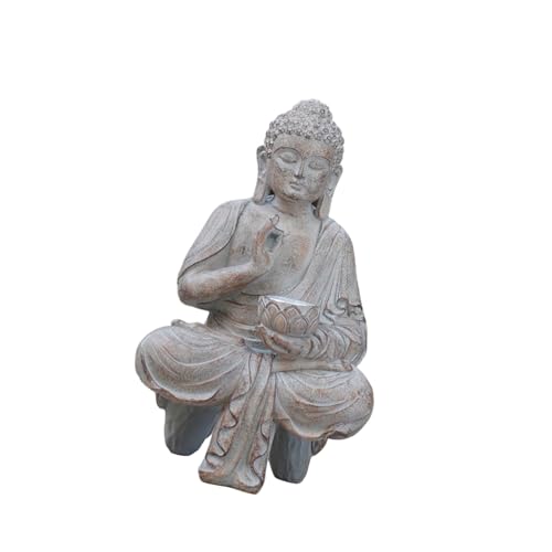 Home Buddhas Statue Für Home Outdoor Decors Solar Power Flackering Gartenlicht Meditationen Spiritueller Raum Dekore Dekore Garten von Storage Bag