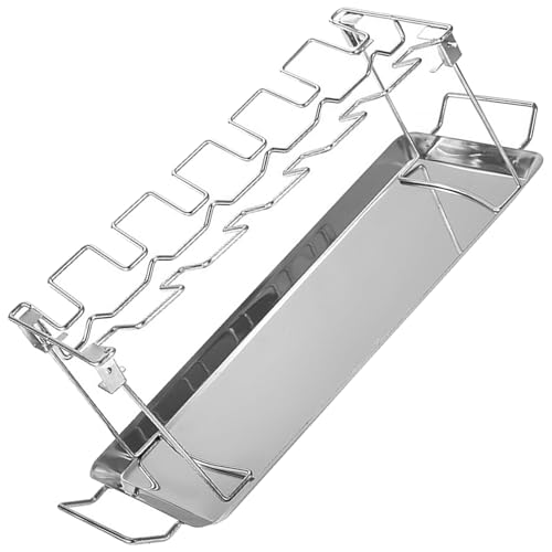 Premium Stahlrippen Stehen Für Ofengrills Oder Raucher Ölschale Und Doppelgriff Köche Proof Rippen Kochständer von Storage Bag