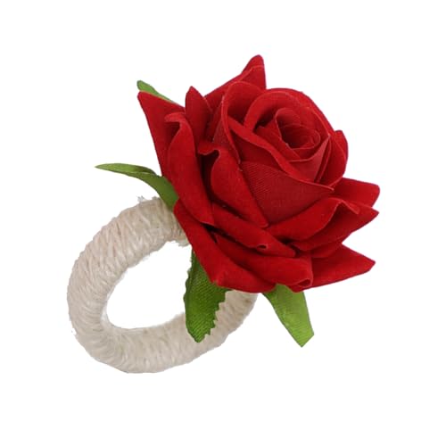 Romantik Rose Serviettenhalter Handweite Servietten Ringe Tischdekoration Für Valentines Und Muttertagsgründungstisch Dekore von Storage Bag