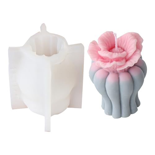 Silikonformblüte Vase Form Duft Kerzenform Epoxidharzformen Für Ornament Aromatherapys Crafting Formen Mikrowellen Seiche Formen von Storage Bag