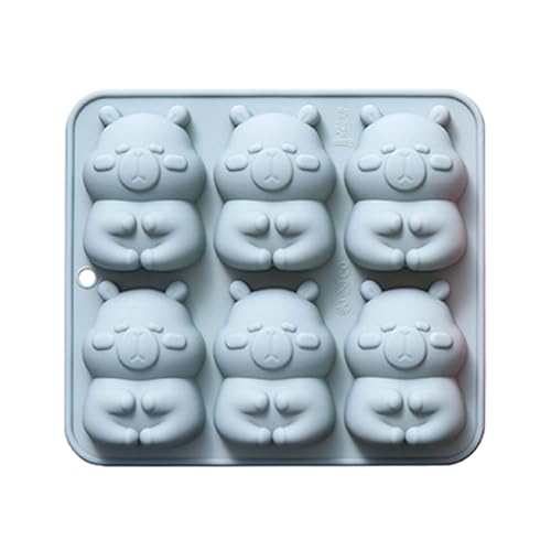 Storage Bag Hohe Temperaturen Resistente Silikonschokoladenform 6 Hohlraum Capybaras Mousses Kuchenform Dessert Backzubehör von Storage Bag