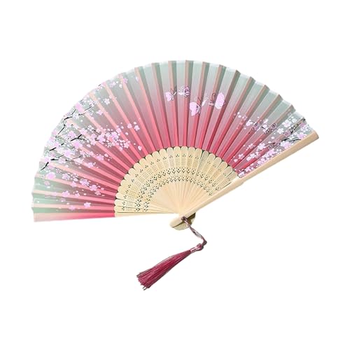 Storage Bag Klapper Handlüfter Mit Quasten Für Frauen Prom Partys Blumen Schmetterling Muster Chinesische Traditionelle Für Sammler Einzigartige Fan von Storage Bag