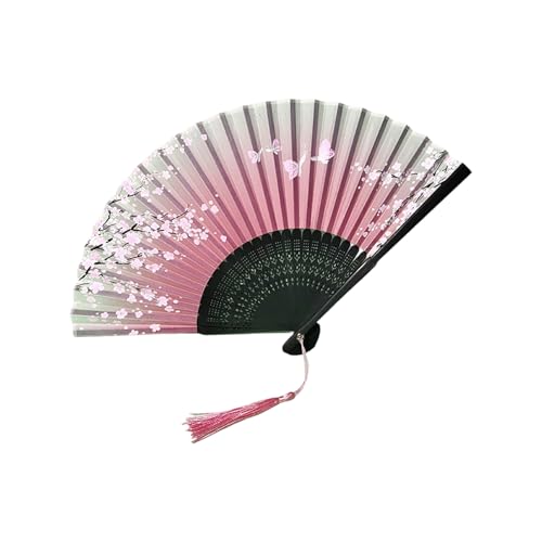 Storage Bag Klapper Handlüfter Mit Quasten Für Frauen Prom Partys Blumen Schmetterling Muster Chinesische Traditionelle Für Sammler Einzigartige Fan von Storage Bag