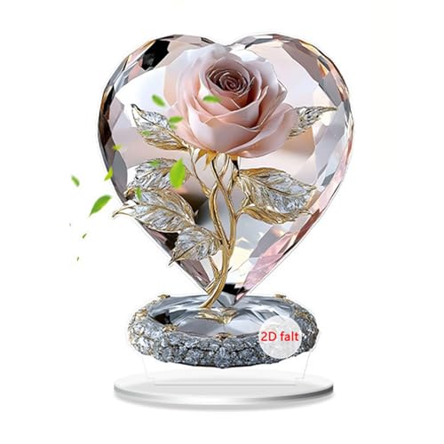 Storage Bag Kleine Acryl In Kristallvase Home Dekoration Ornament 2D Druckkunst Für Wohnzimmer Schlafzimmer Schreibtisch Acrylblütenschreibtisch Dekoration von Storage Bag
