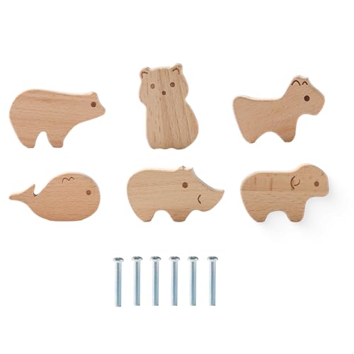 Süße Tierformschublade Zugschrankgriff Runde Holzknöpfe Dekorative Holzschublade Zieh Neutätigkeit Accessoire von Storage Bag
