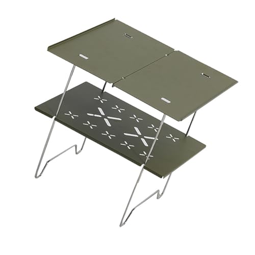 Storage Bag Tragbarer Klappcamping Tisch Mit Doppelter Schicht Und Aluminium Top Light Gewicht Outdoor Picknicks Schreibtisch Klapptisch Metallplatte Camping von Storage Bag