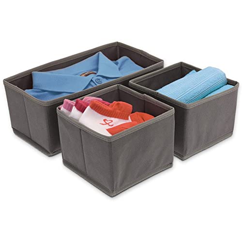 STORAGE SOLUTIONS 83125 Stoff-Organizer für Schrank, 3-teilig, Grau, 42 x 28 x 11 cm von Storage Solutions