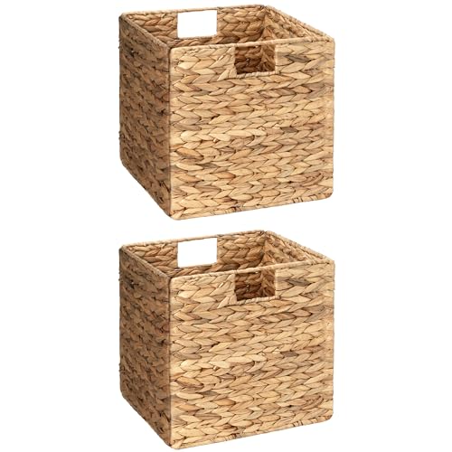 StorageWorks Weidenkörbe zur Aufbewahrung mit Einsätzen, Wasserhyazinthen-Aufbewahrungskörbe zum Ordnen, Handgewebte Weiden-Aufbewahrungswürfel, Groß, 2er-Pack StorageWorks Weidenkörbe zur Aufbewahrung mit Einsätzen, Wasserhyazinthen-Aufbewahrungskörbe zum Ordnen, Handgewebte Weiden-Aufbewahrungswürfel, Groß, 2er-Pack von StorageWorks