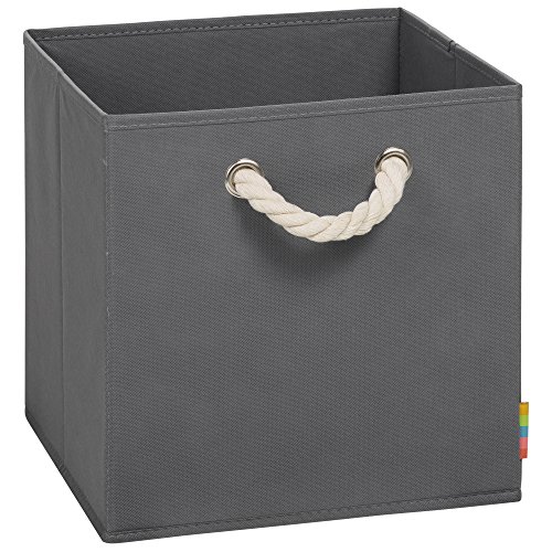 Storanda | Aufbewahrungsbox LEO | Faltbox mit Kordel | 30x30x30 cm | Anthrazit von Storanda