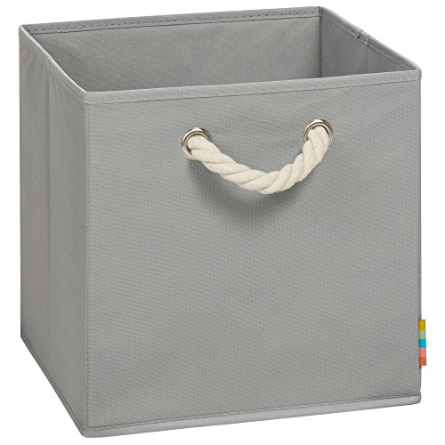 Storanda | Aufbewahrungsbox LEO | Faltbox mit Kordel | 30x30x30 cm | Grau von Storanda