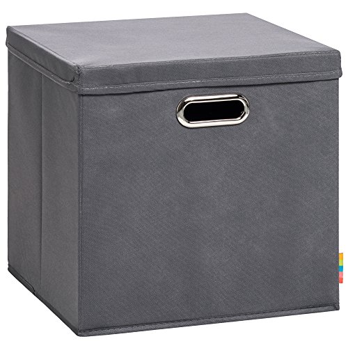 Storanda | Aufbewahrungsbox LEA + Deckel | Faltbox | Korb | 33x33x33 cm | Anthrazit von Storanda