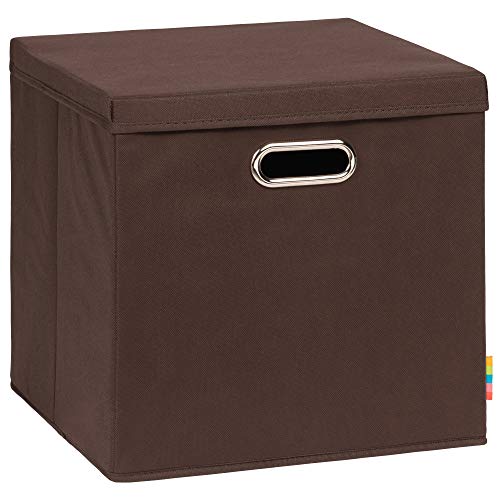 Storanda | Aufbewahrungsbox LEA + Deckel | Faltbox | Korb | 33x33x33 cm | Dunkelbraun von Storanda