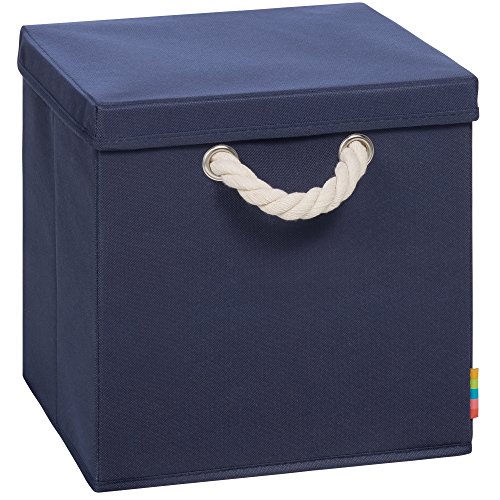 Storanda | Aufbewahrungsbox LEO + Deckel | Faltbox | Korb | 30x30x30 cm | (Dunkelblau) von Storanda