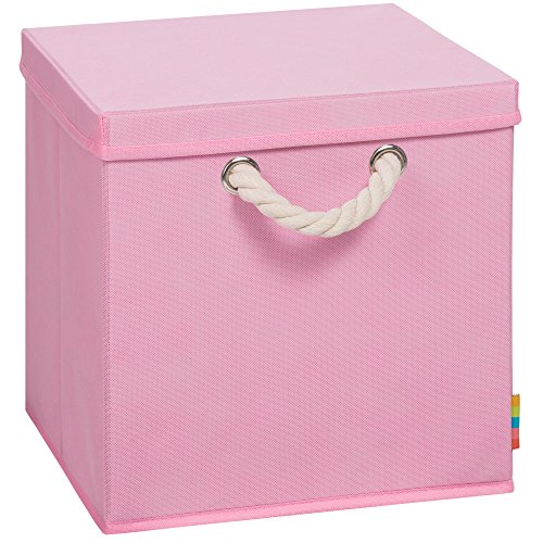 Storanda | Aufbewahrungsbox LEO + Deckel | Faltbox | Korb | 30x30x30 cm | (Rosa) von Storanda