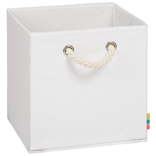 Storanda | Aufbewahrungsbox LEO | Faltbox mit Kordel | 30x30x30 cm | Weiß von Storanda
