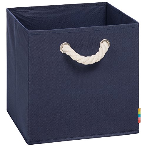 Storanda | Aufbewahrungsbox LEO | Faltbox mit Kordel | 30x30x30 cm | Dunkelblau von Storanda