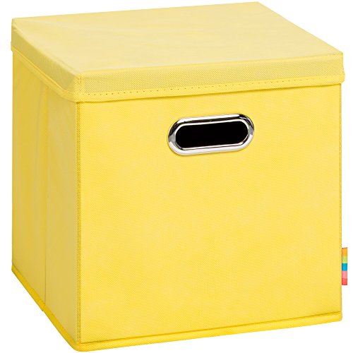 Storanda | Aufbewahrungsbox MIA + Deckel | Faltbox | Korb | 28x28x28 cm | Gelb von Storanda