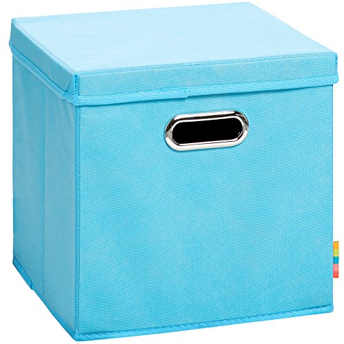 Storanda | Aufbewahrungsbox MIA + Deckel | Faltbox | Korb | 28x28x28 cm | Türkis von Storanda
