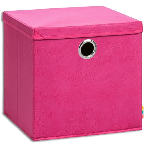Storanda | Aufbewahrungsbox NEO + Deckel | Faltbox | Korb | 33x33x33 cm | Pink von Storanda