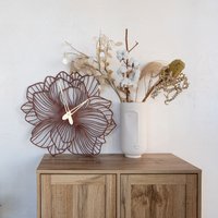 Azalee Wanduhr, Blumen Wanduhr Unikat, Boho Holz Modern, Wohnzimmer Uhr, Große Uhr von StoreWoodUA