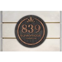 Benutzerdefiniertes Hausnummernschild, Personalisiertes Adressschild Für Haus Rustikal, Holzhausadressschild, Hausnummerplakette von StoreWoodUA