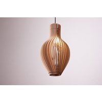 Holz Kronleuchter Modern, Holz Pendelleuchte, Hängelampe Holz, Dekorativer Deckenanhänger, Deckenleuchte Schirm, Deckenleuchte von StoreWoodUA