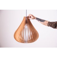 Holzlampenschirm, Hängelampenschirm, Dekorativer Lampenschirm, Holzpendelleuchteschirm, Kronleuchter Beleuchtungsholz von StoreWoodUA