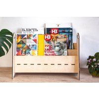 Magazine Bücherregal, Zeitschriftenhalter Schreibtisch. Zeitschriften Akten Halter, Zeitungsständer Boden, Holz, Zeitschriftenständer von StoreWoodUA