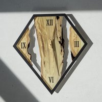 Massivholz Uhr, Harz Wanduhr, Epoxy Moderne Diamant Einzigartige Mid Century Holzuhr Massivholz Uhr, Harz Wanduhr, Epoxy Moderne Diamant Einzigartige Mid Century Holzuhr von StoreWoodUA