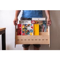 Montessori Tragbares Bücherregal, Bücherregal Boden, Holz Kinderzimmer, Kinderzimmer Buchhalter Stand von StoreWoodUA